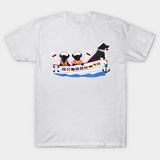 Nautical Preppy Dogs - Black Lab T-Shirt